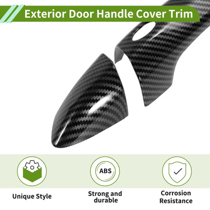 Exterior Door Handle Cover Trim for Hyundai Tucson (2022-2024) Carbon Fiber Black