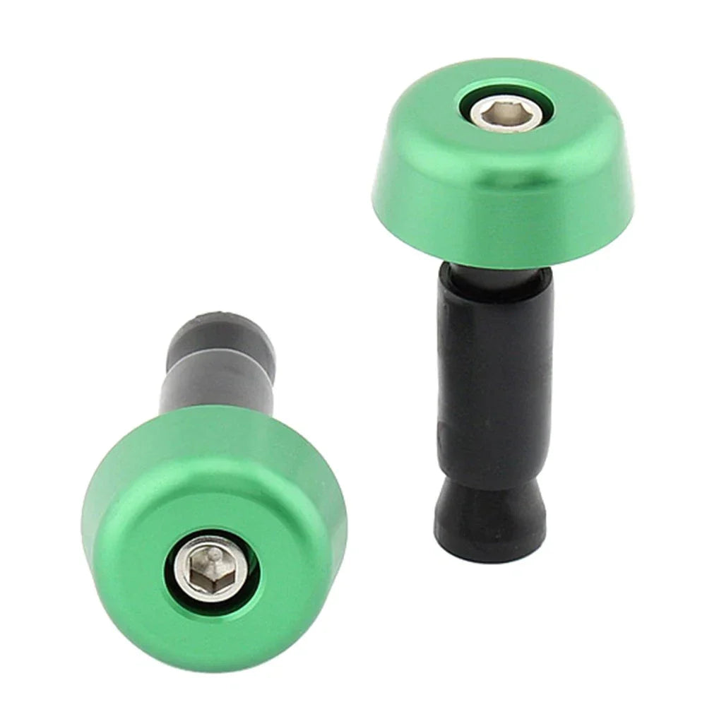0.5in Handlebar Hand Grips & End Caps for Universal Motorcycle - Green