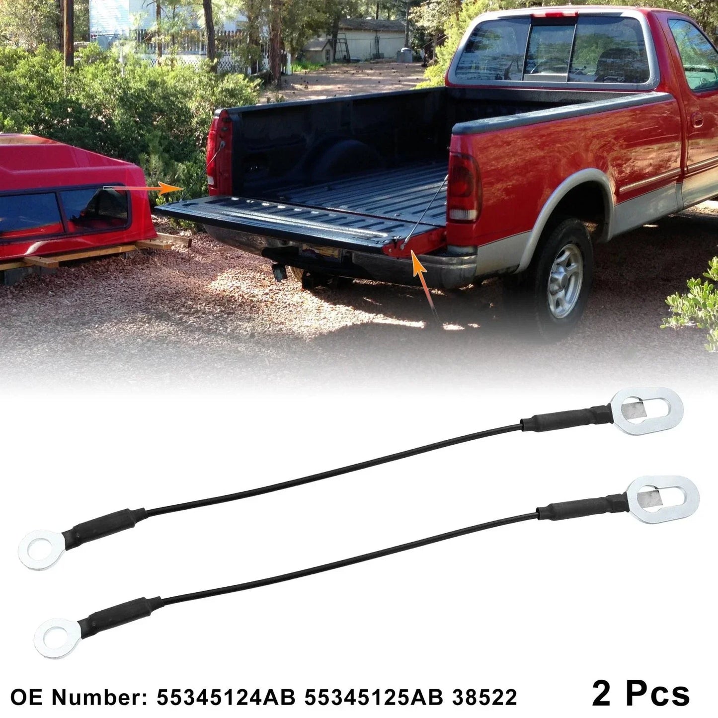 2 x Tailgate Cable Holders for Dodge Ram 1500 2500 (1994-2002)