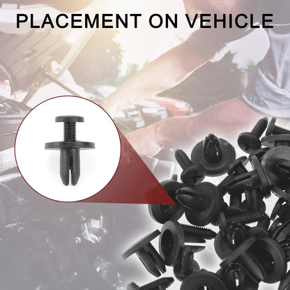 Front Fender Skirt Clips for Honda Prelude 1992-1996 2.2L 2.3L Black 25 x