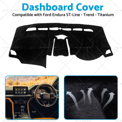 Non-Slip Dash Mat for Ford Endura ST-Line, Trend, Titanium (2018-2019) Black