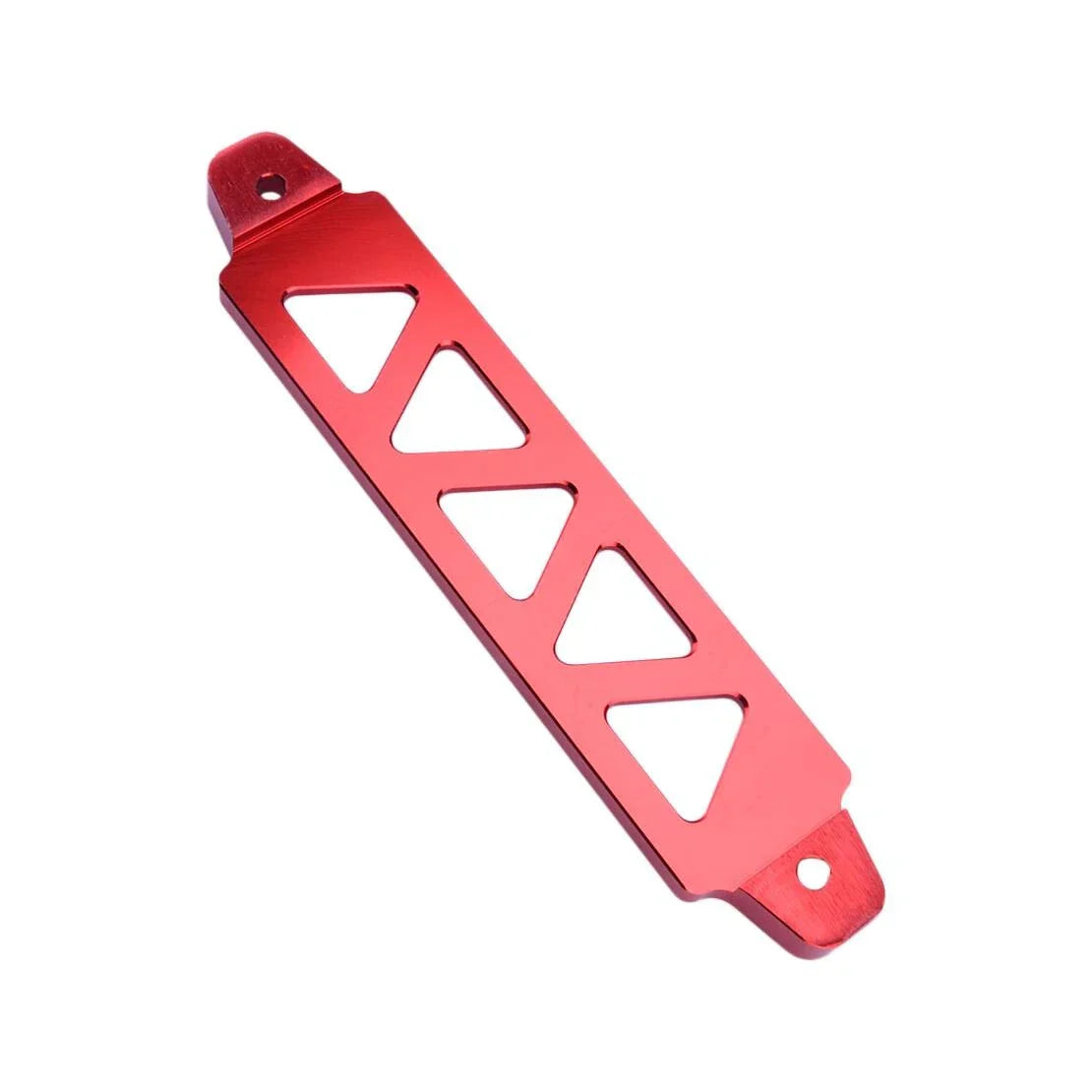 Red Aluminum Car Battery Holder Mount Bracket Kit with J-Hooks