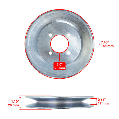 Deck Spindle Pulley Replacement for John Deere Q820M Q850M Q850R (2011–2018)