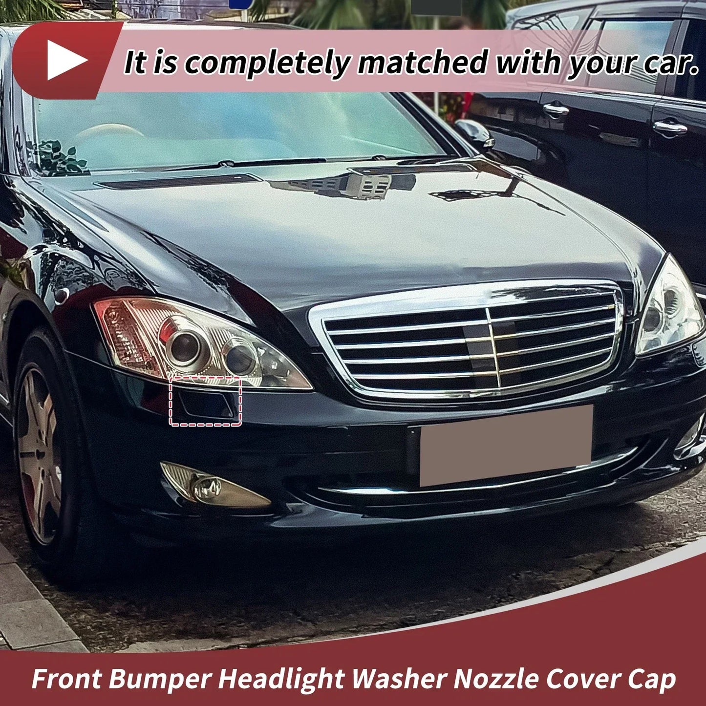 Front Right Bumper Headlight Washer Nozzle Cover for Mercedes-Benz S600 (2000-2006)