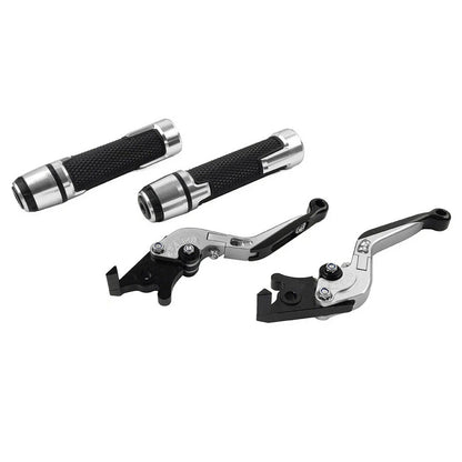 Silver Extendable Brake Clutch Lever Grip Set for Yamaha YZF R1 MT-09 (2015-2023)