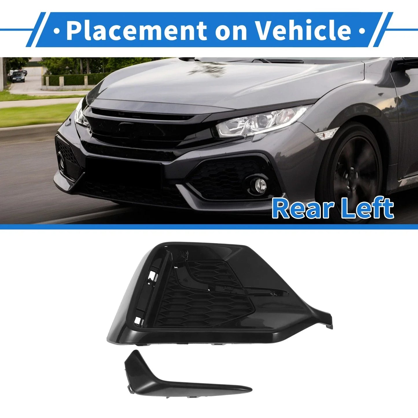 Rear Left Fog Light Grill for Honda Civic Hatchback (2020-2021)