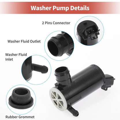 Windshield Washer Pump w/ Grommet for Honda Fit (2007-2020)