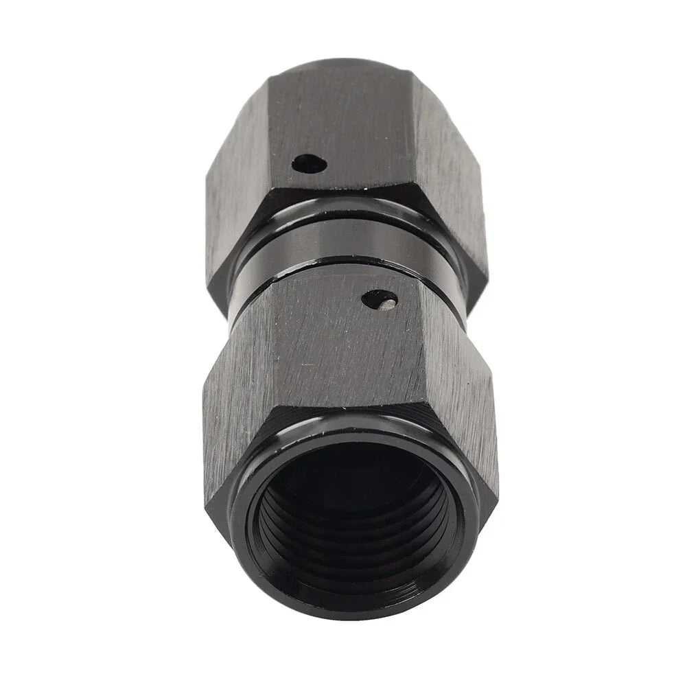 6AN Female to Female Swivel Coupler Union Fitting Adapter - Aluminum Black