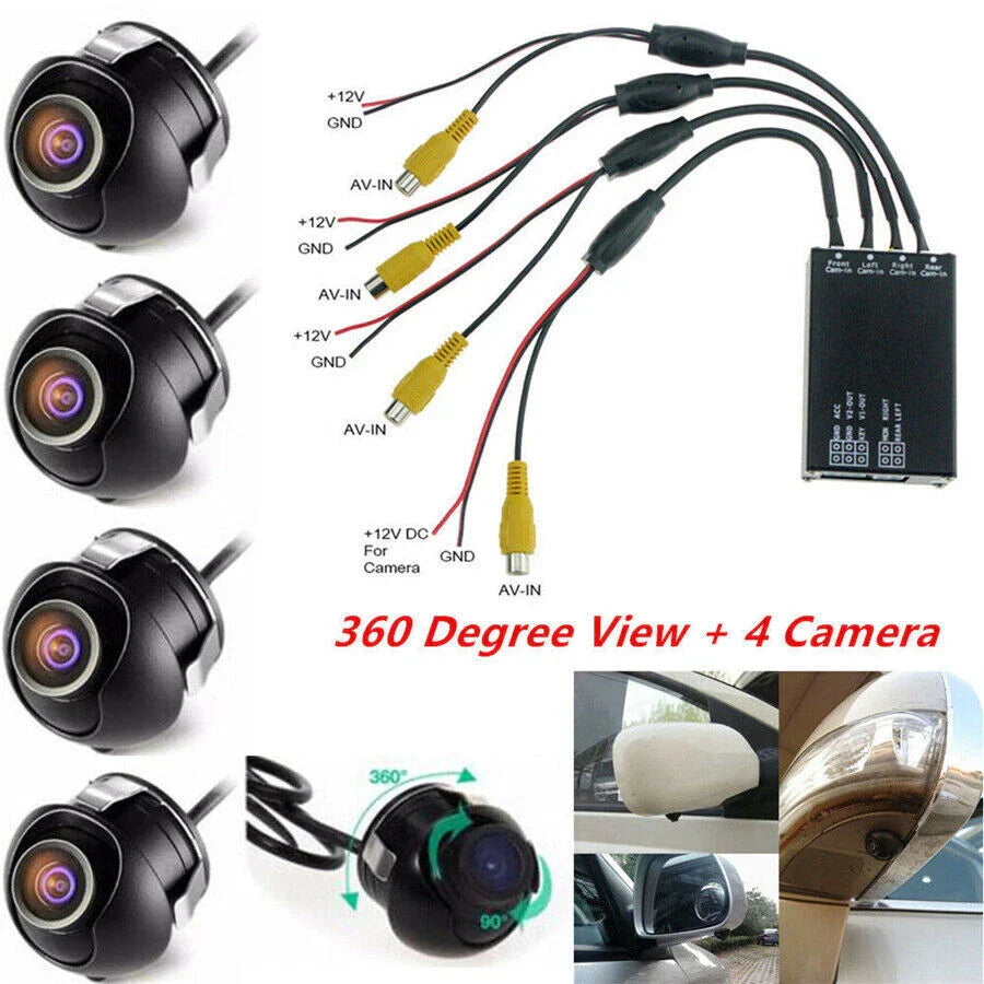 4 Way 360�� Bird View Panoramic Parking Camera System for Car DVR