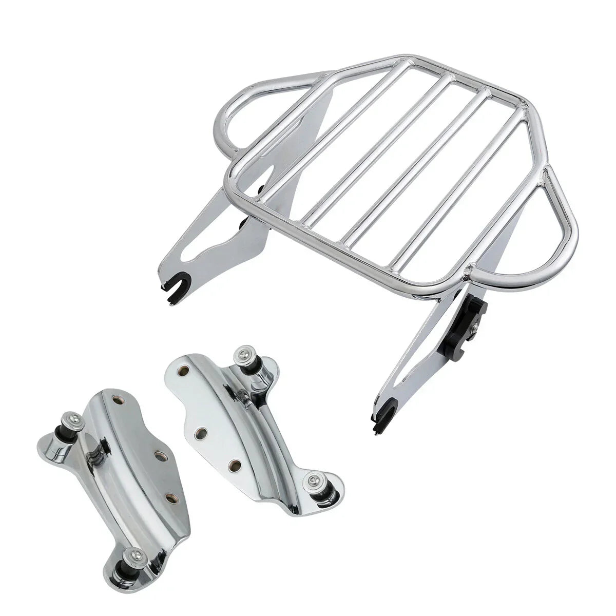 Chrome Luggage Rack Docking Kit for Harley Touring Road King (2009-2013)