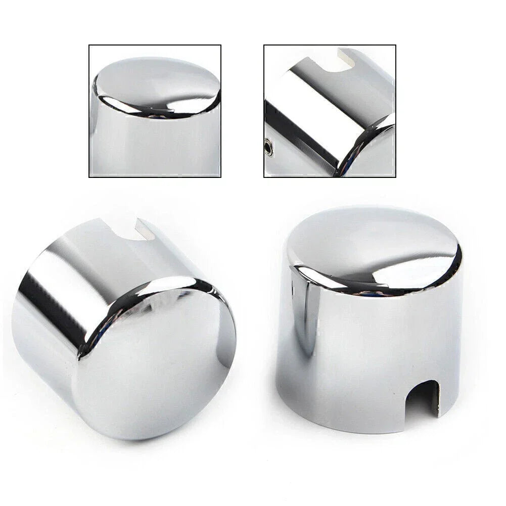 Rear Axle Nut Covers for Harley Softail Deuce FXSTD Springer Chrome