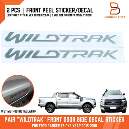Wildtrak Front Door Graphics Stickers for Ford Ranger PX MkII (15-18)