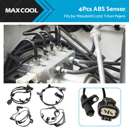 4 x ABS Wheel Speed Sensors for Mitsubishi Triton Pajero (2006-2023)