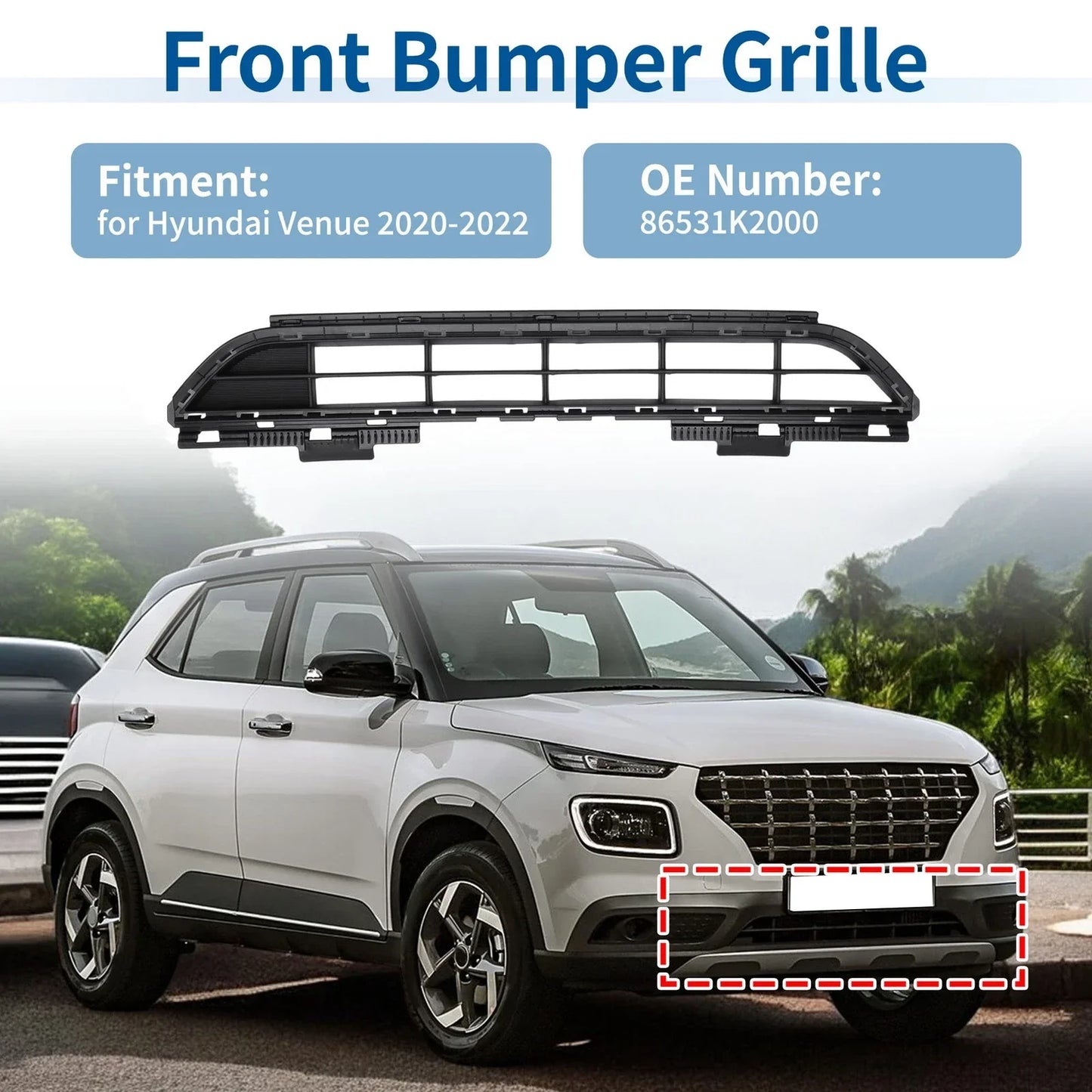 Lower Grille Bumper Cover for Hyundai Venue (2020-2022)