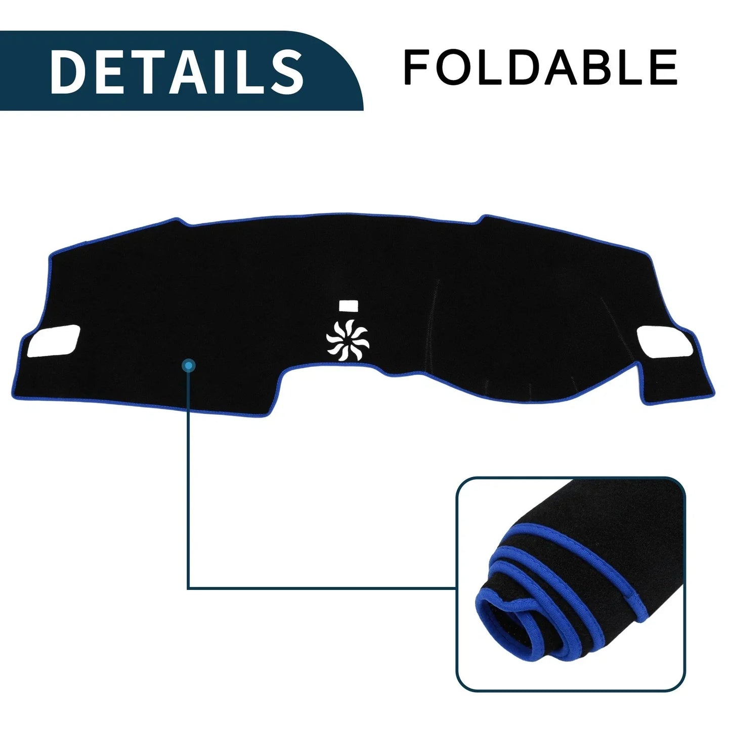 Dashboard Dash Cover Mat for Honda Civic FL5 2022-2024 Sun Protector Black Blue