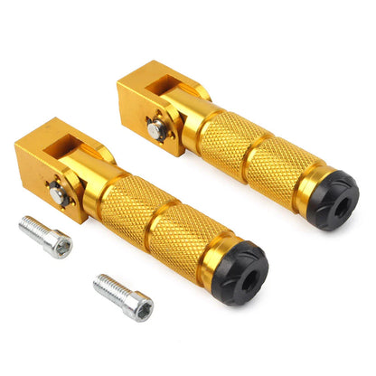 8mm Gold Universal Folding Footpegs for Motorcycle Bicycle