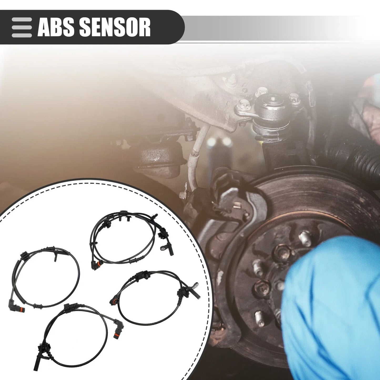 ABS Wheel Speed Sensor Set for Dodge (2 x Front, 2 x Rear)