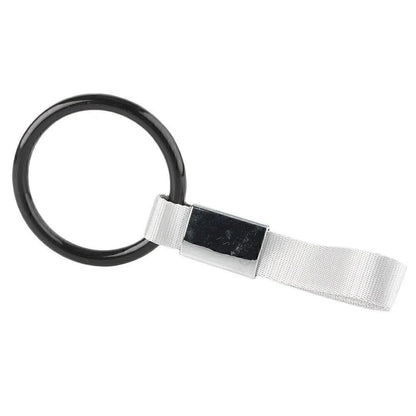 Round Tsurikawa Ring Handle Strap Charm for Subway Train Bus - Black