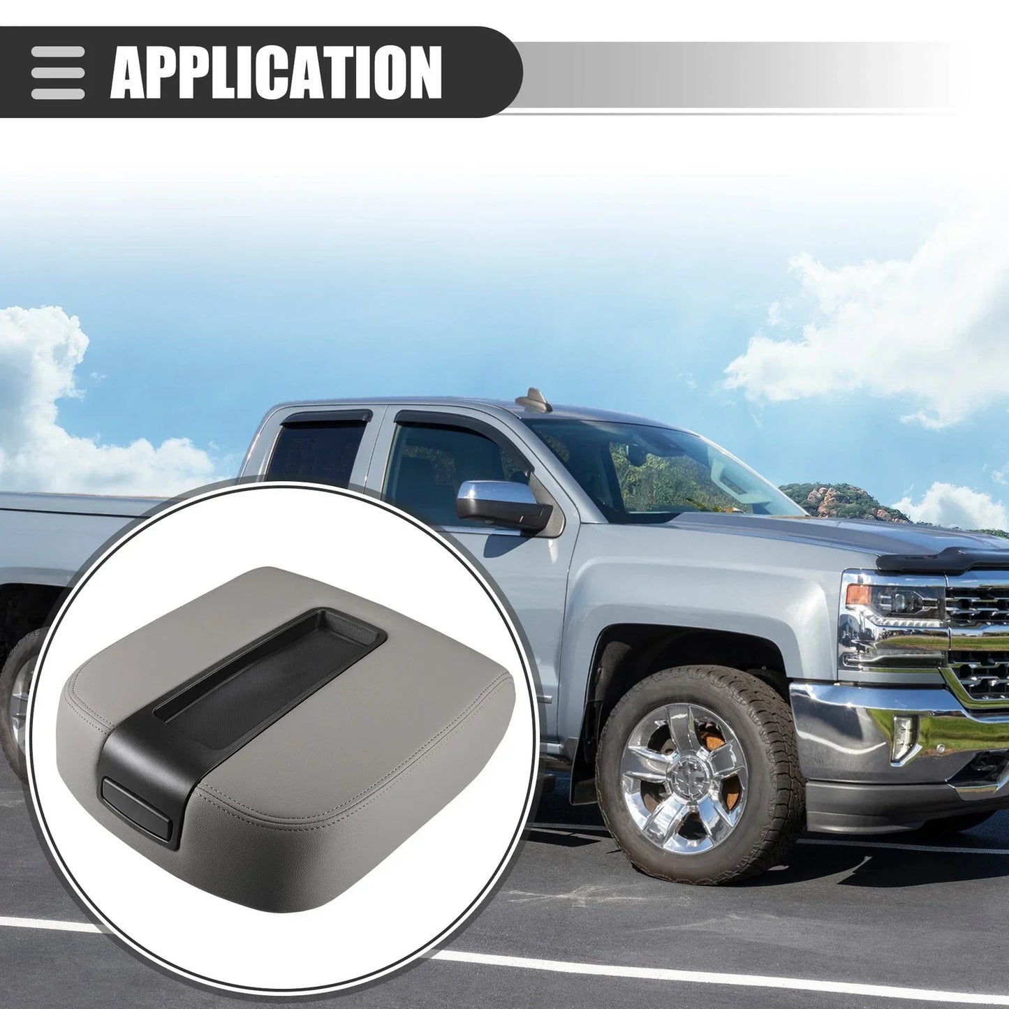 Center Console Lid Armrest Cover for Chevy Silverado 1500 (2007-2013)