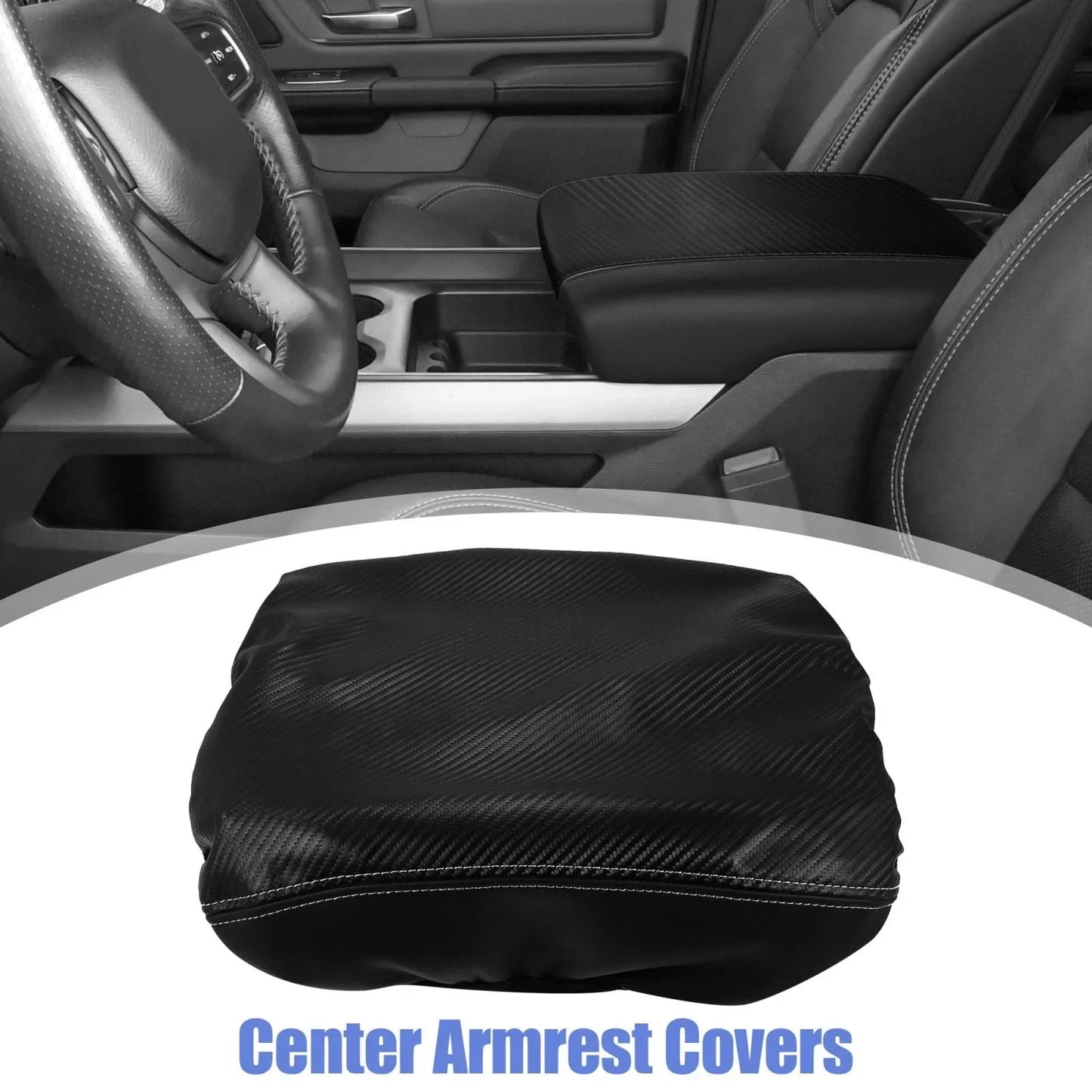 Microfiber Leather Armrest Cover for Dodge Ram 1500 2500 3500 (2019-2021)