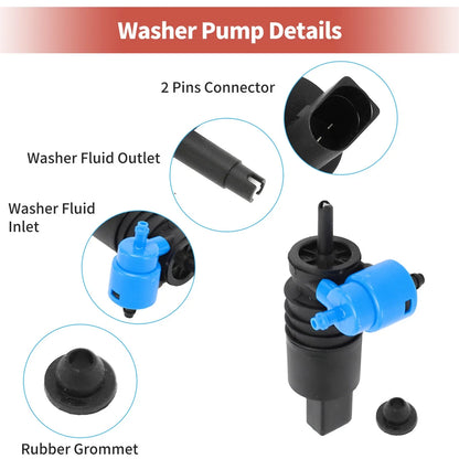 Windshield Washer Pump w/Grommet for Mercedes-Benz E-Class (2003-2009)