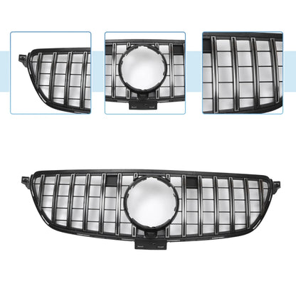 Front Upper Bumper Grille for Mercedes-Benz GLE 2015-2019 Chrome Silver Tone