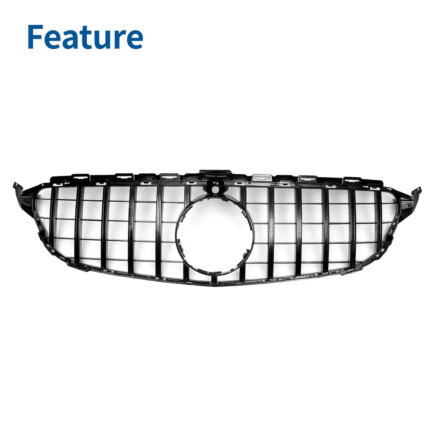 Front Upper Bumper Grille for Mercedes-Benz C250 (2015-2018) Black