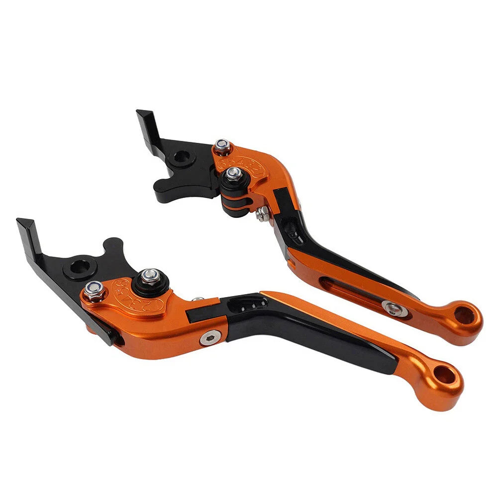 CNC Orange Extendable Brake Clutch Levers for Suzuki DL1000, GSX1400