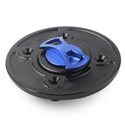 CNC Blue Fuel Gas Tank Cap Keyless for Kawasaki Ninja 400, 650, Z900, Versys 1000