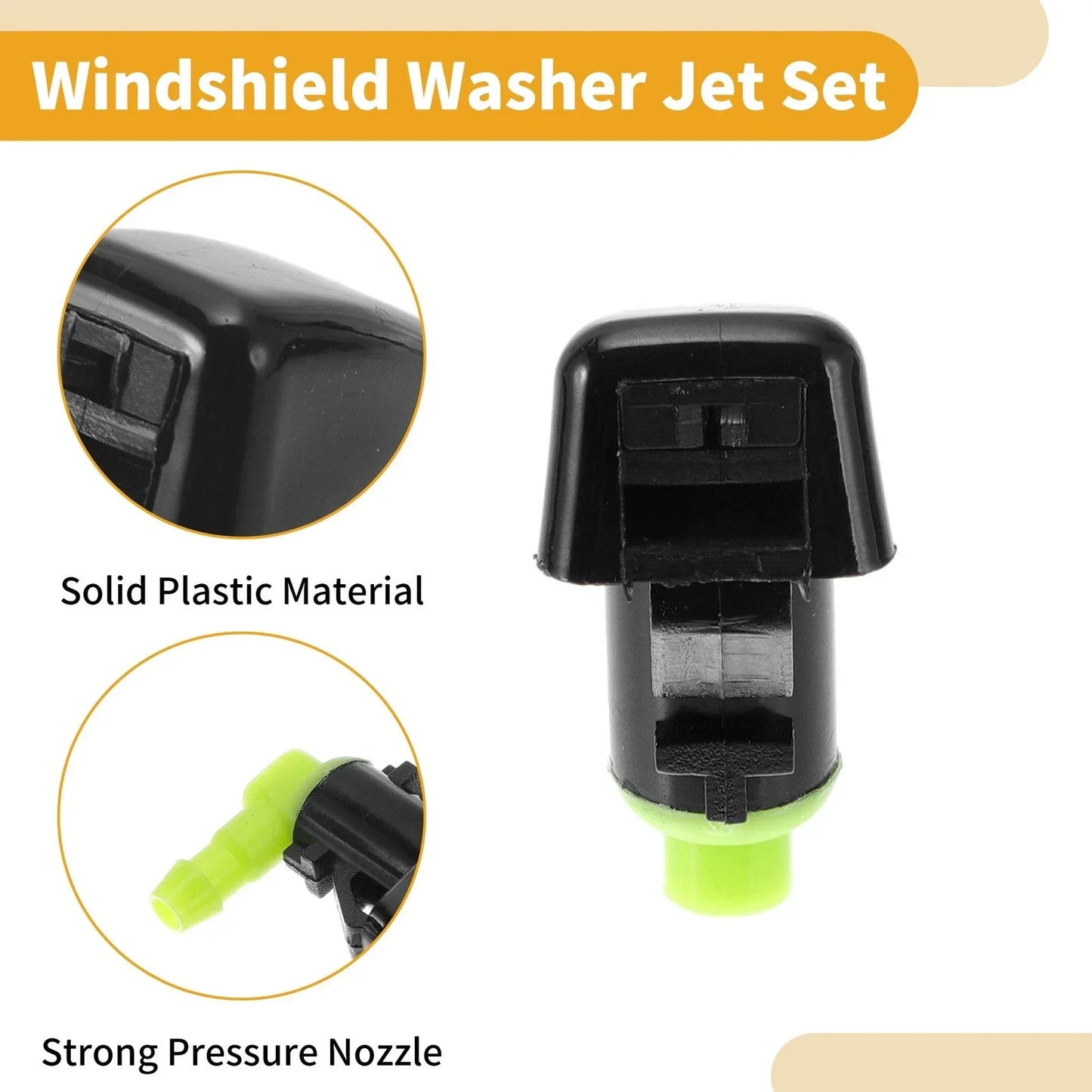 Windshield Washer Nozzle Kit for Chevrolet Malibu (2013-2015) w/ Hose Connector