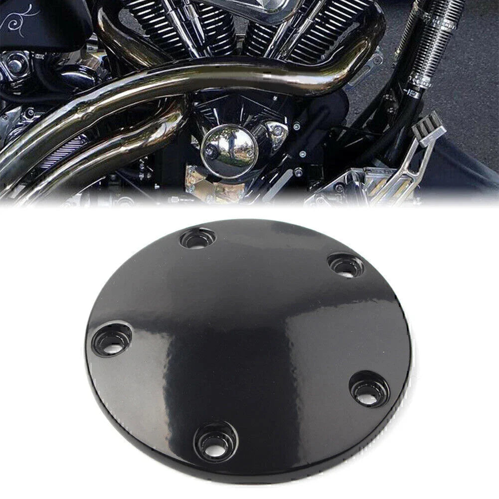 Black Timer Points Cover for Harley Twin Cam Softail Dyna (2000-2017)
