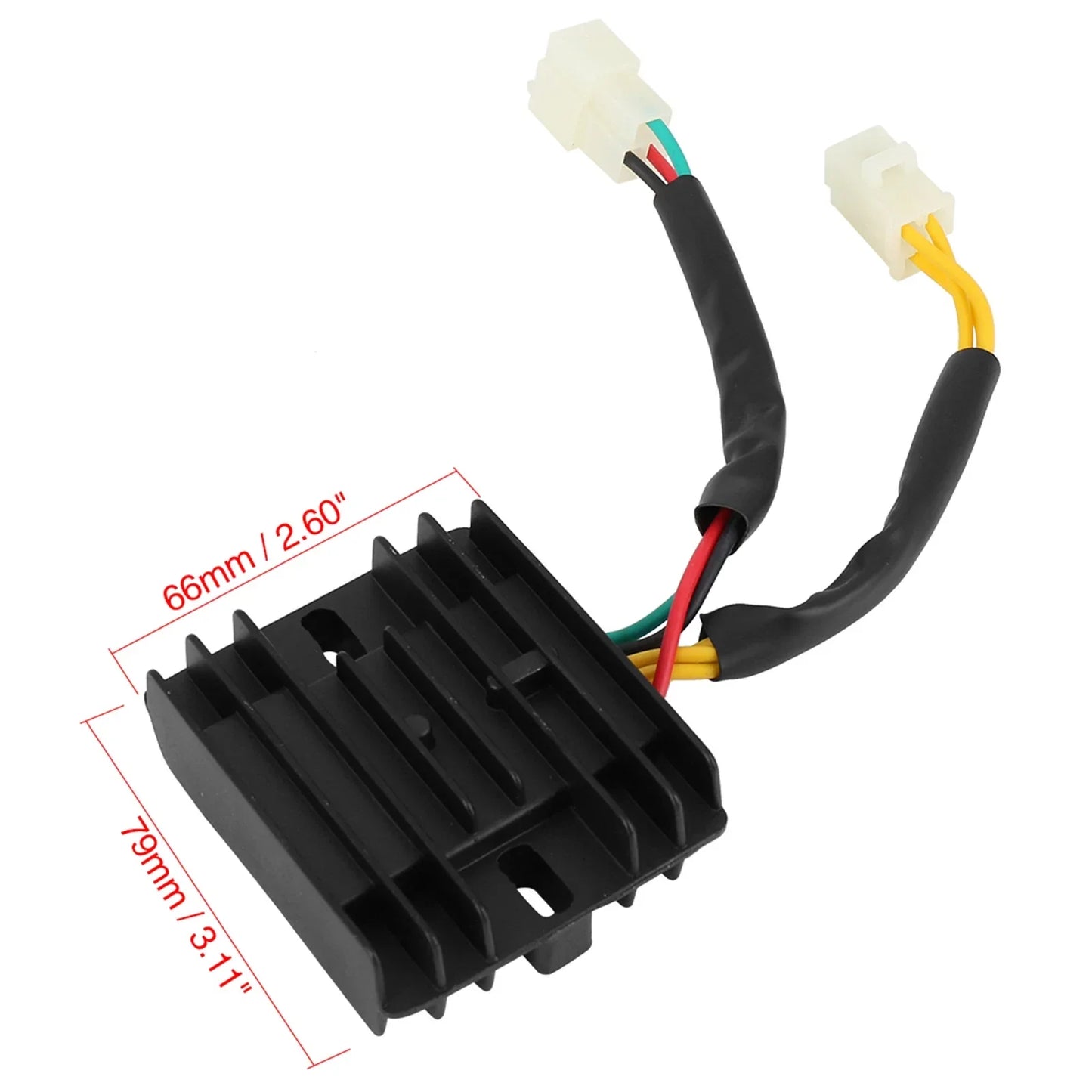 3 Pins Voltage Regulator Rectifier with 2 Plugs for Honda CBT125 CG