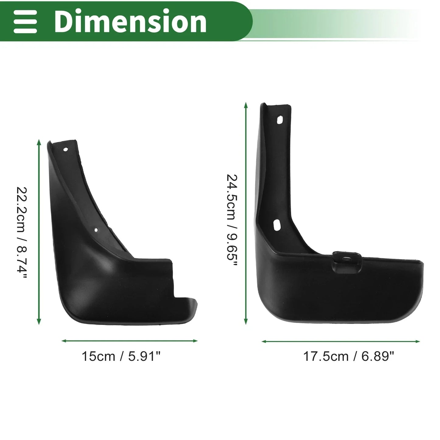 Mud Flaps Splash Guards for Hyundai Accent (2011-2017) with Mount Accessories