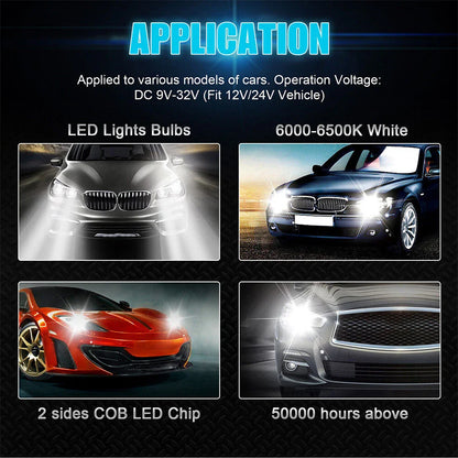 9005 9006 LED Headlight Bulbs White Light High/Low Beam for Car