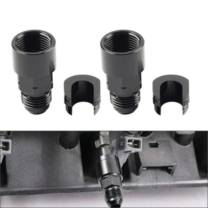 Black 6AN Male to 5/16" EFI Fuel Rail Adapter Fitting for Car Model