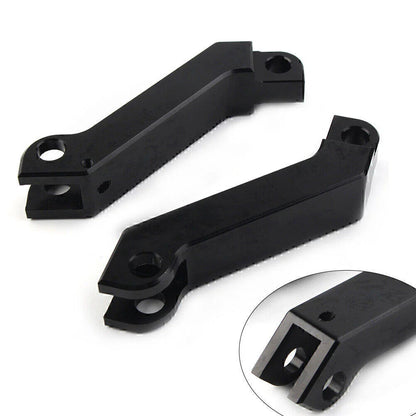 Black Cut Male Mount Foot Peg Extensions for Harley Sportster Softail Road King (2004-2023)