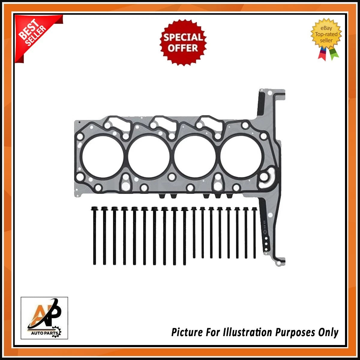 Head Gasket Kit with Bolts for Ford Transit Ranger 2.2 TDCI (2006–2019)