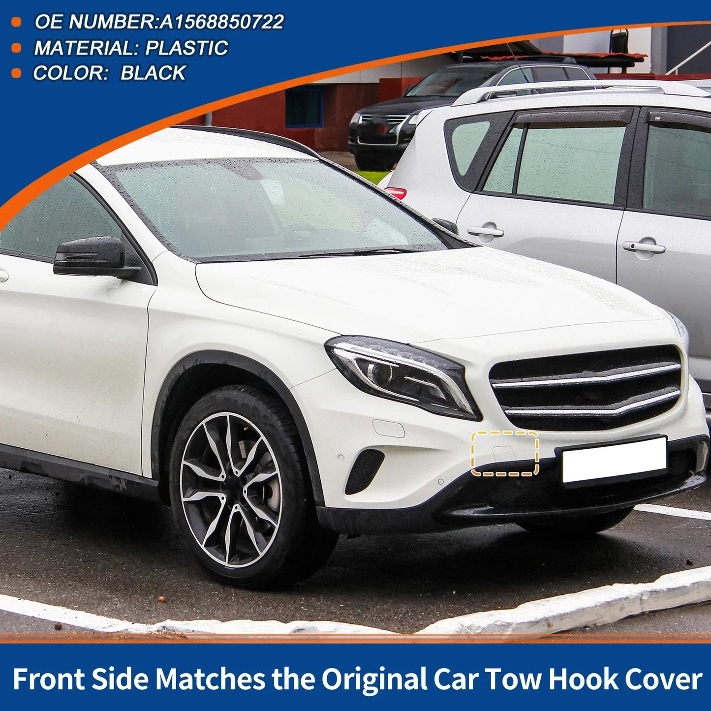 Front Bumper Tow Hook Cover for Mercedes-Benz GLA X156 (2014-2020) Black