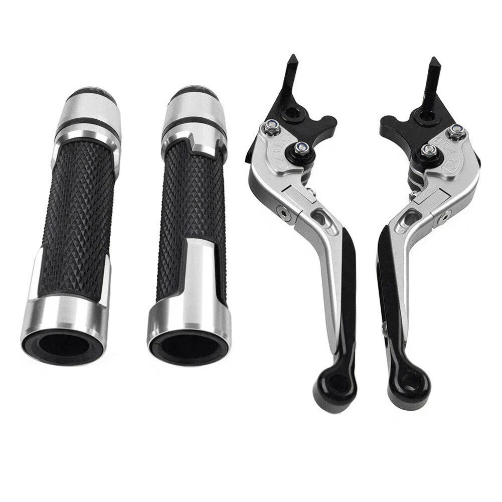 Silver Extendable Brake Clutch Levers Grip Set for Speed Twin (2019-2023)