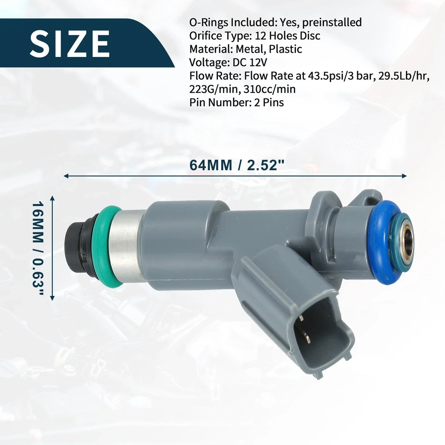 Fuel Injector 6 x No.16450-R70-A01 for Honda Accord (2008-2012)