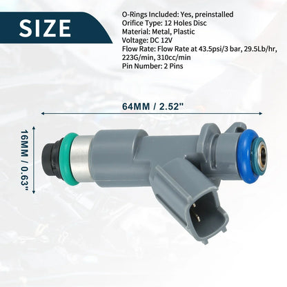 Fuel Injector 6 x No.16450-R70-A01 for Honda Accord (2008-2012)