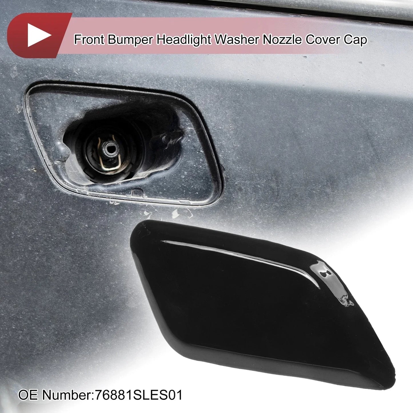 Front Right Washer Nozzle Cover for Honda Odyssey (2009-2014) Black 1 x Cap