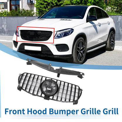 Front Upper Bumper Grille for Mercedes-Benz GLE350 2020-2022 Black Grille