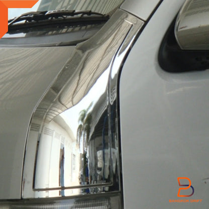 Chrome Front Side Hood Body Cover Trim for Toyota Hiace Commuter (2005-2019)