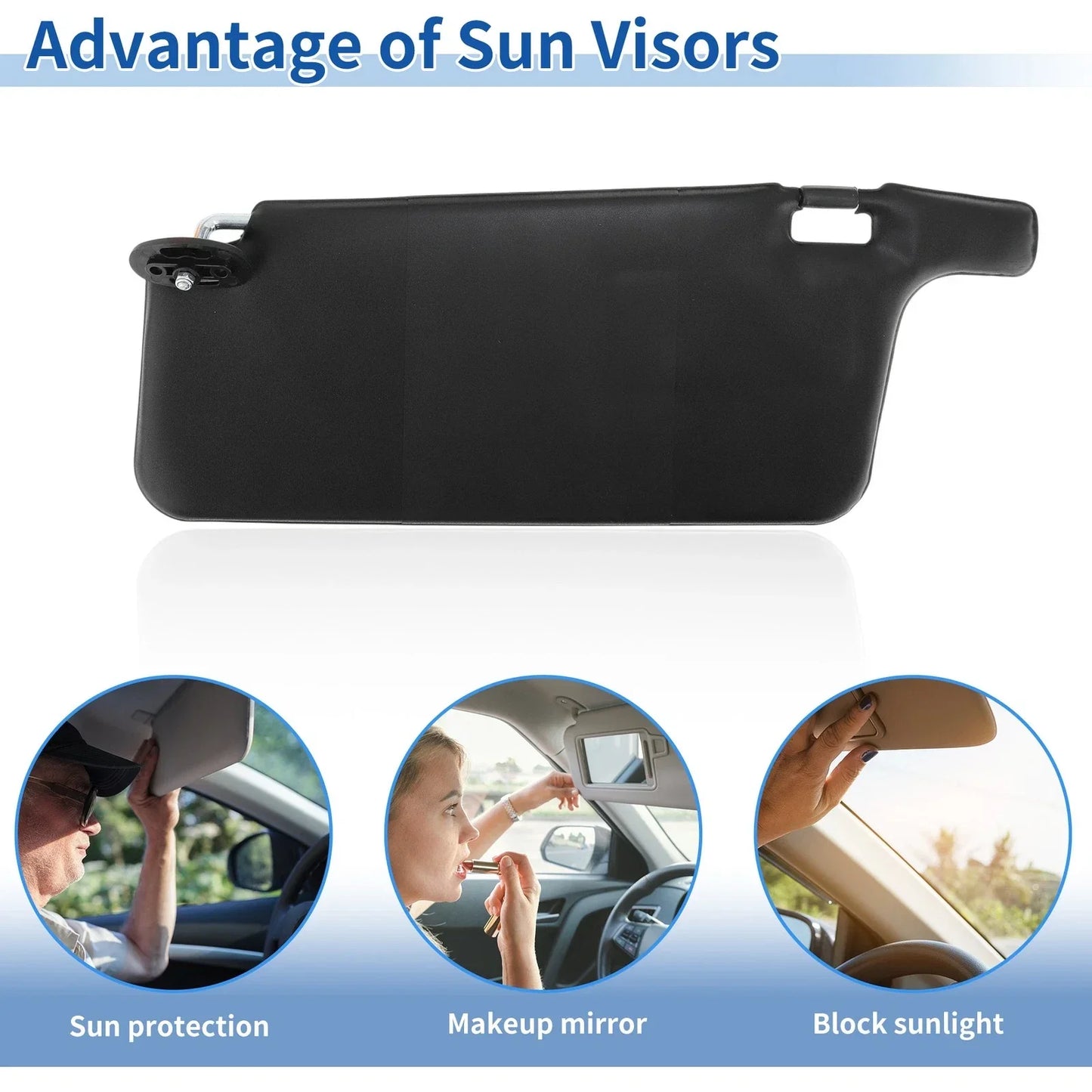 Left & Right Sun Visors for Honda Civic 1996-2000 Black (1996-2000)