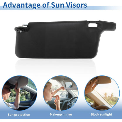 Left & Right Sun Visors for Honda Civic 1996-2000 Black (1996-2000)