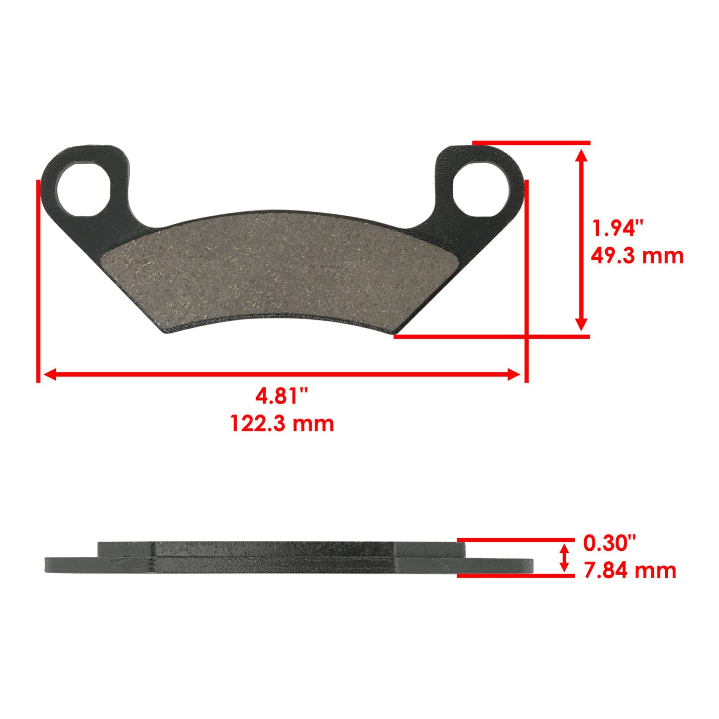Caltric Rear Brake Pads Left Right Replacement Kit for John Deere XUV865M (2010–2018)