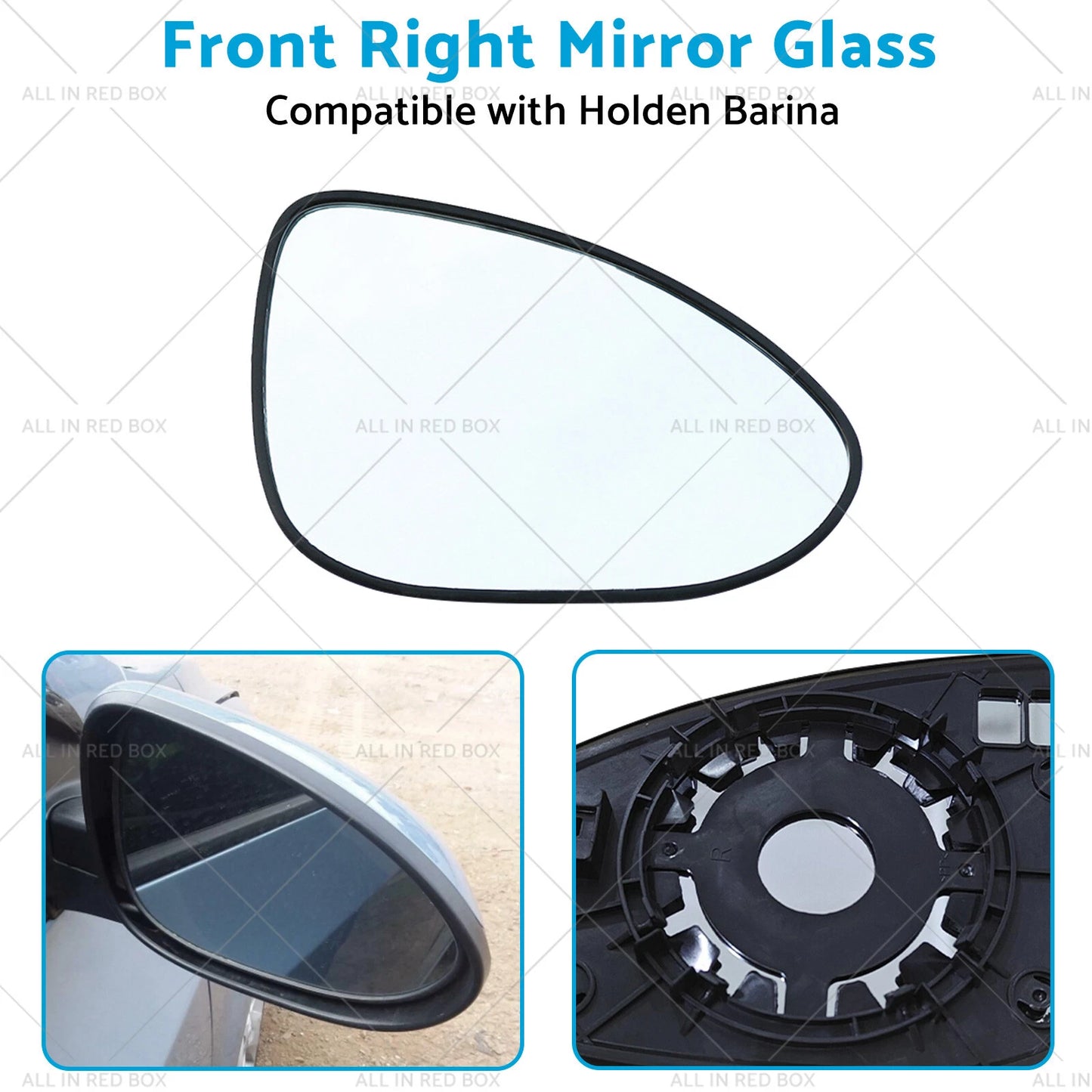 Right Mirror Glass with Back Plate for Holden Barina (2011-2023)