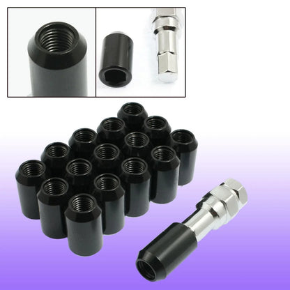 16 x 12x1.5mm Black Car Hex Security Lock Wheel Lug Nuts for Honda