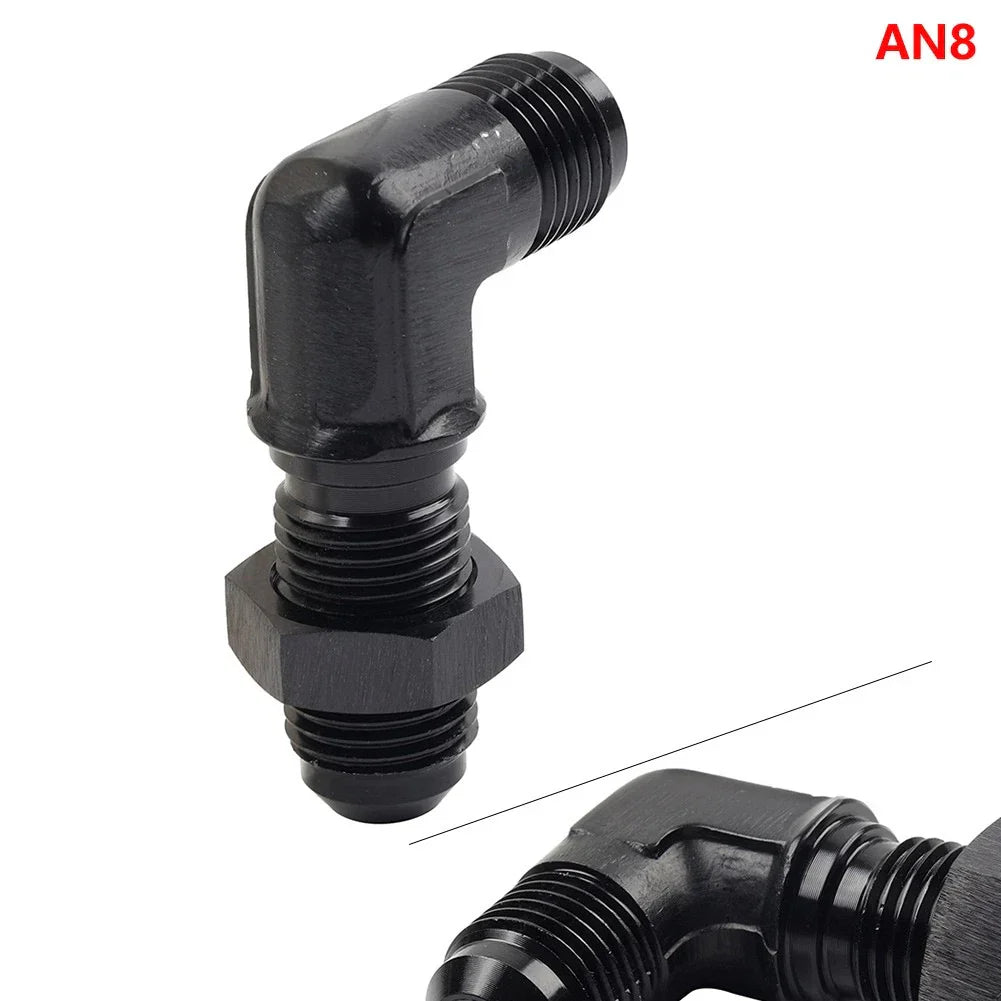 8AN Male to Male 90 Degree Flare Union Bulkhead Adapter Fitting for Car